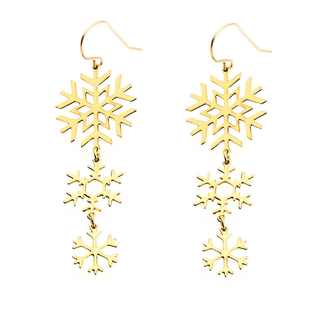 Schneeflocke Ohrringe, Goldohrringe, Brautjungferngeschenke, Lond Ohrringe Silber Schneeflocke Ohrringe, Goldohrringe, Brautjungferngeschenke, Lond Ohrringe Silber von EdenJewelries