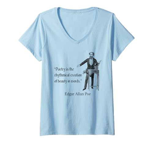 Damen Edgar Allan Poe Poesie Zitat T-Shirt mit V-Ausschnitt Damen Edgar Allan Poe Poesie Zitat T-Shirt mit V-Ausschnitt von Edgar Allan Poe T-Shirt Design Co.