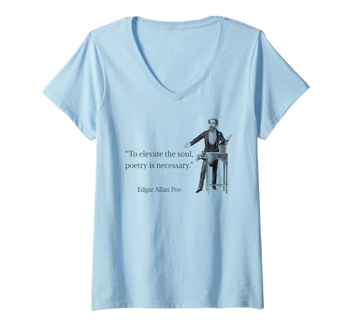 Damen Edgar Allan Poe to Elevate The Soul Zitat T-Shirt mit V-Ausschnitt Damen Edgar Allan Poe to Elevate The Soul Zitat T-Shirt mit V-Ausschnitt von Edgar Allan Poe T-Shirt Design Co.