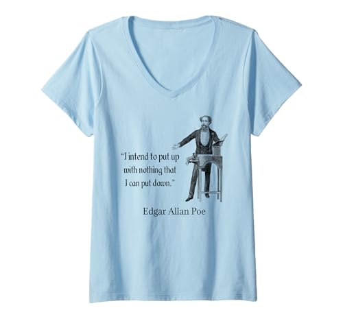 Damen Edgar Allan Poe witziges Zitat T-Shirt mit V-Ausschnitt Damen Edgar Allan Poe witziges Zitat T-Shirt mit V-Ausschnitt von Edgar Allan Poe T-Shirt Design Co.
