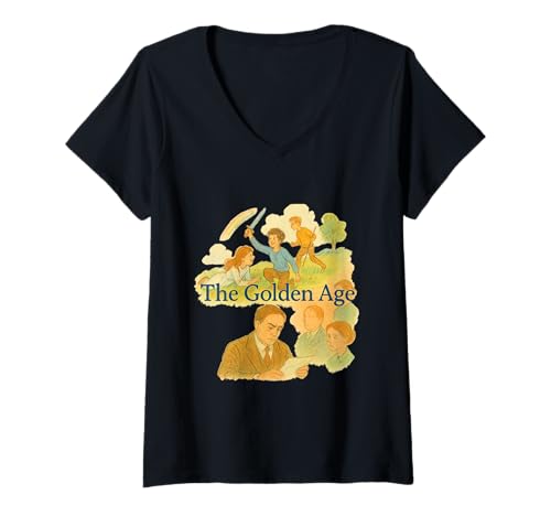 Damen Das Goldene Zeitalter Kenneth Grahame Klassische Kindheitsträumerei T-Shirt mit V-Ausschnitt von Edgar Allan Poets