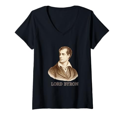 Damen Lord Byron Vermächtnis des romantischen gotischen Dichters T-Shirt mit V-Ausschnitt von Edgar Allan Poets
