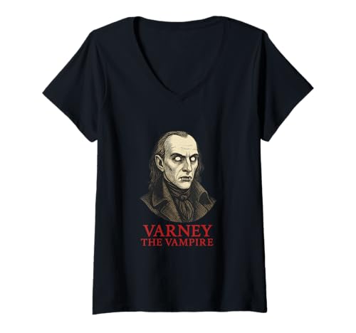 Damen Varney der Vampir Gothic Penny Dreadful Horror T-Shirt mit V-Ausschnitt von Edgar Allan Poets