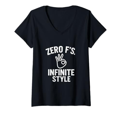 Damen Zero Fs. Infinite Style Bold & Sarcastic Zitat T-Shirt mit V-Ausschnitt von Edgar Allan Poets