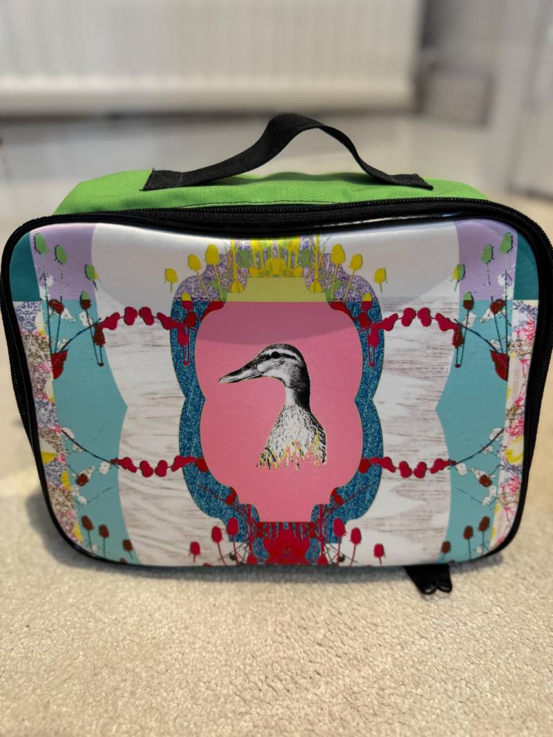 Ente Bedruckte Kinder Lunchbag, Bunte Picknicktasche von EdgeoftheMeadow