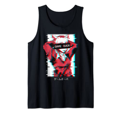 Game Over Anime Girl Japanisch Vaporwave Aesthetic Waifu Tank Top von Edgy Aesthetic Anime Merch Lofi Egirl Eboy Clothes
