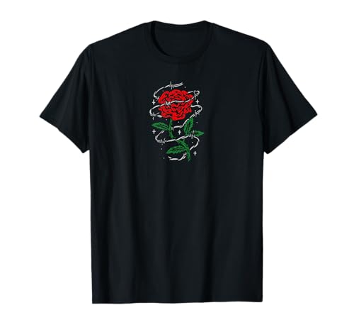 Barbed Wire Rose Aesthetic Soft Grunge Clothing Women Girls T-Shirt von Edgy Aesthetic Clothing & Soft Grunge Clothes