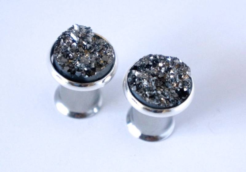 Niedliche Gauges 8G 6G 4G 2G 0G 00G Druzy Ohrstecker 3mm 4mm 6mm 8mm 10mm von EdgySister
