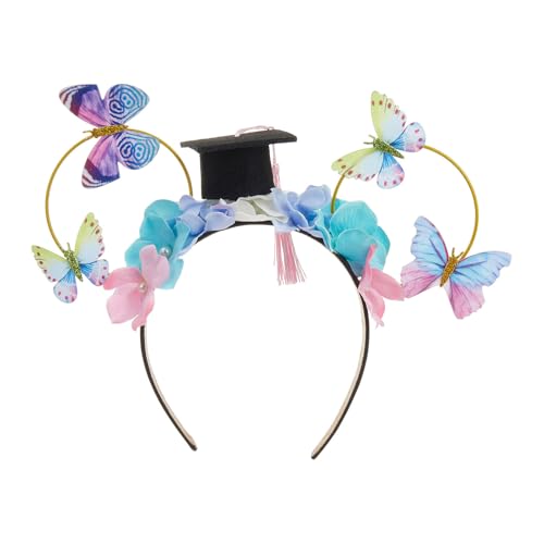 Edhomenn Damen Baumzweige Haarbänder, niedliche Weihnachts-Rentier-Haarreifen mit Blumen, Mädchen-Haarschmuck (04 Blaurosa, Einheitsgröße) von Edhomenn