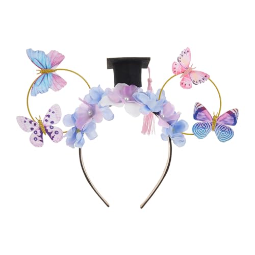 Edhomenn Damen Baumzweige Haarbänder, niedliche Weihnachts-Rentier-Haarreifen mit Blumen, Mädchen-Haarschmuck (04 Hellviolett, Einheitsgröße) von Edhomenn