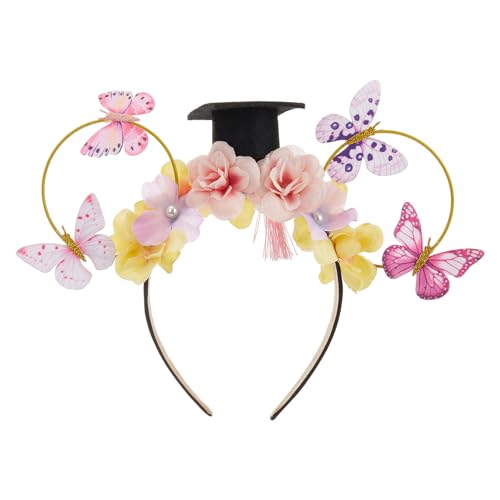 Edhomenn Damen Baumzweige Haarbänder, niedliche Weihnachts-Rentier-Haarreifen mit Blumen, Mädchen-Haarschmuck (04 Rose Yellow, Einheitsgröße) von Edhomenn