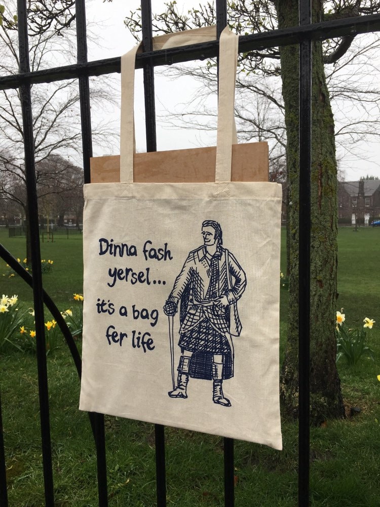 Dinna Fash Yersel ... It's A Bag Fer Life' - Tote Bag Inspiriert Von Der Tv-Serie Outlander Dinna Fash Yersel ... It's A Bag Fer Life' - Tote Bag Inspiriert Von Der Tv-Serie Outlander von EdinburghSketcher