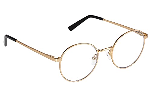 Edison & King Lesebrille Delight - runde Metallbrille für Damen und Herren mit Premiumgläsern (Gold-Antique, 0,00 dpt) von Edison & King