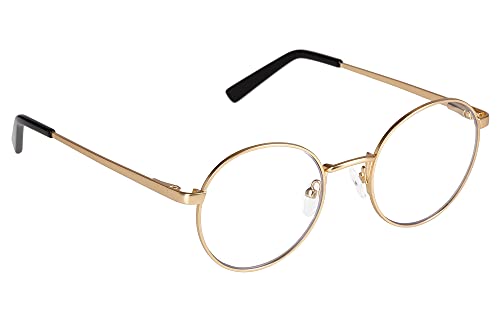 Edison & King Lesebrille Delight - runde Metallbrille für Damen und Herren mit Premiumgläsern (Gold-Antique, 2,00 dpt) von Edison & King