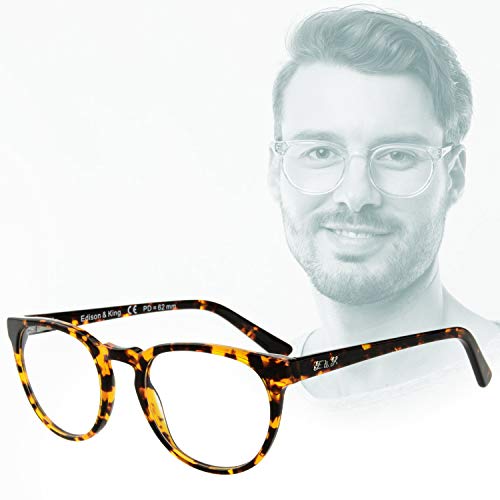 Edison & King Lesebrille Timeless im Retro-Look mit Premiumgläsern (Havana, 2.50 dpt) von Edison & King