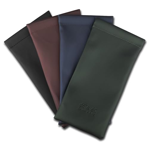 Edison & King Brillenetui im 4er-Pack aus weichem Kunstleder mit Schnapp-Verschluss (Classic Mix) von Edison & King