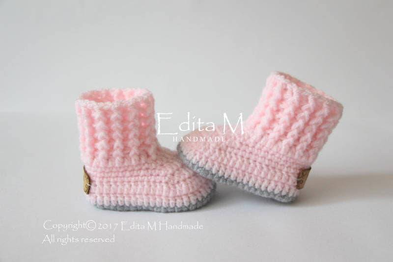 Gehäkelte Babyschühchen, Baby Mädchen Booties, Babyschuhe, Gestrickte Babystiefel, 0-3, 3-6, 6-9 Monate, Babyparty, Geschenk Für Baby, Rosa Gehäkelte Babyschühchen, Baby Mädchen Booties, Babyschuhe, Gestrickte Babystiefel, 0-3, 3-6, 6-9 Monate, Babyparty, Geschenk Für Baby, Rosa von EditaMHANDMADE