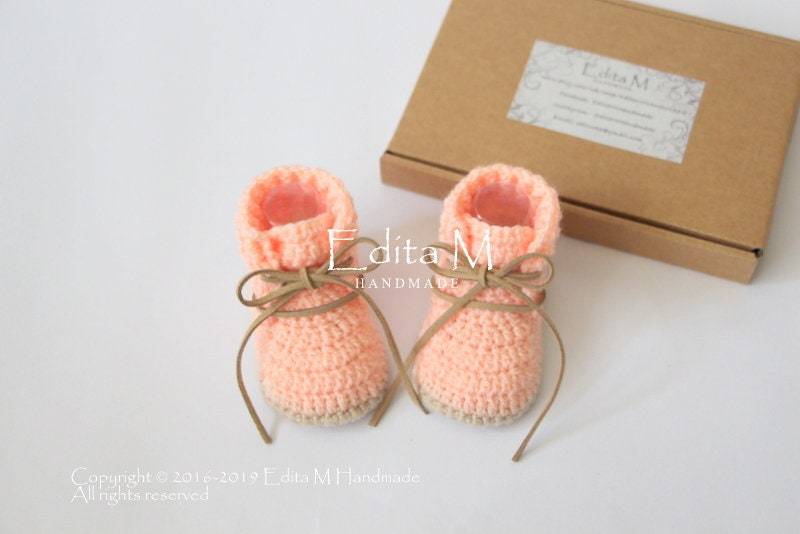Gehäkelte Babyschuhe, Gehäkelte 0-3, 3-6, 6-9 Monate, Gestrickte Schuhe, Schwangerschaftsmitteilung, Geschenk von EditaMHANDMADE