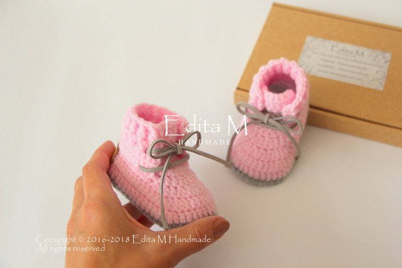 Gehäkelte Babyschuhe, Stiefel, Baby-Turnschuhe, Unisex-Babyschuhe, 0-3, 3-6, 6-9 Monate, Geschenk Für Baby, Ankündigung, Enthüllung von EditaMHANDMADE