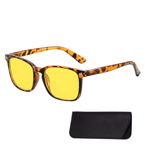Polarisierte Nachtfahrbrille, Nachtsichtbrille für Damen und Herren, blendfrei, Nachtsicht, gelbe Brille, quadratisches Fahren bei Nacht, Fahrerbrille, Unisex, blaues Licht, blockierende Brille mit von Edksegjcsous
