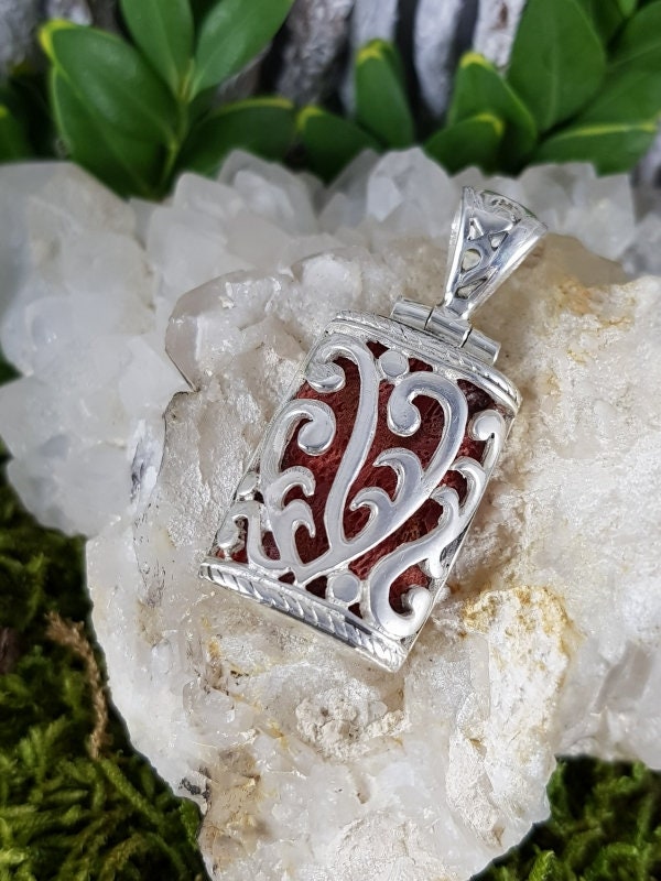 Kettenanhänger 925Er Silber Mit Koralle - Wandelfähig von EdlesGeschmeideWelt