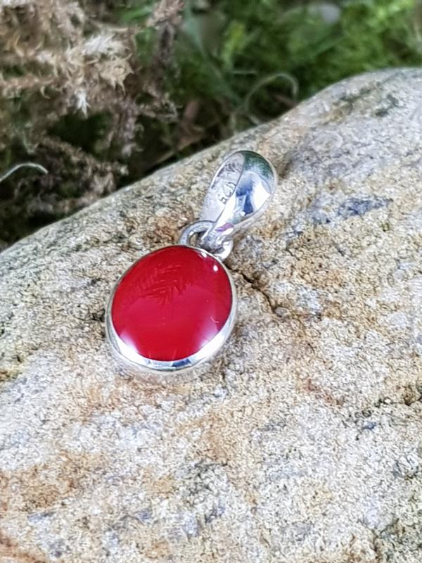 Kettenanhänger 925Er Silber Mit Koralle von EdlesGeschmeideWelt