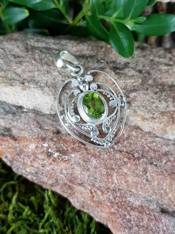 Kettenanhänger 925Er Silber Mit Peridot, Granat, Topas, Opal Oder Citrin von EdlesGeschmeideWelt