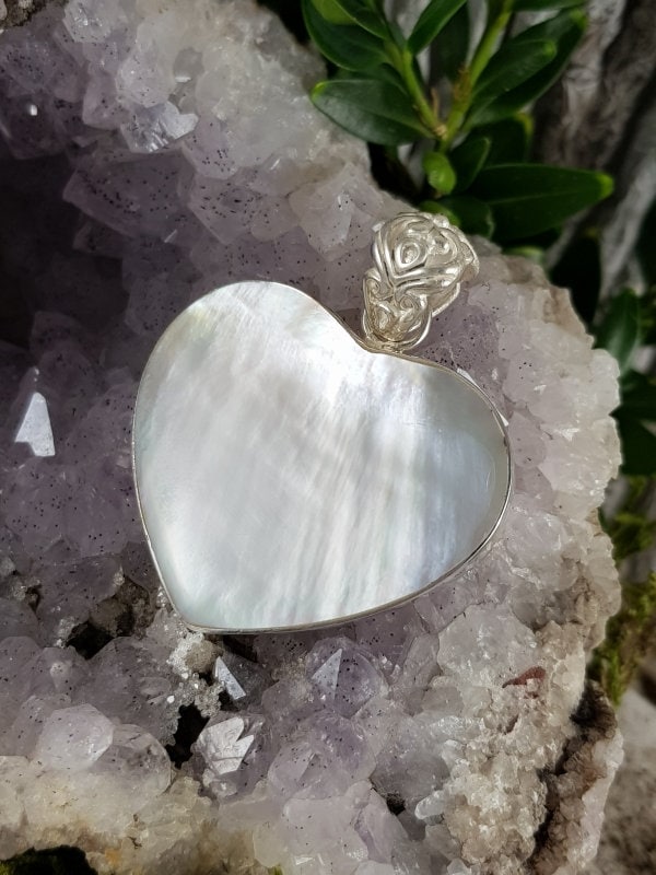 Kettenanhänger 925Er Silber Mit Perlmutt von EdlesGeschmeideWelt