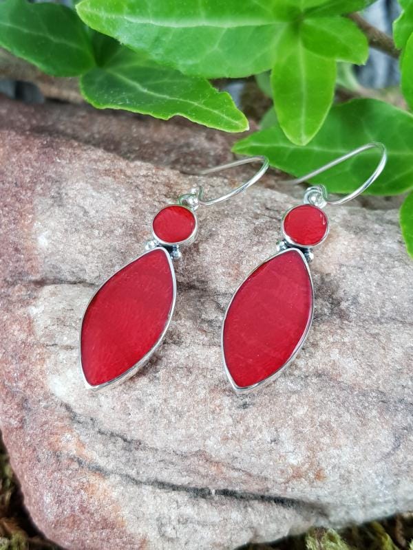 Ohrhänger 925Er Silber Mit Schaumkoralle Ohrhänger 925Er Silber Mit Schaumkoralle von EdlesGeschmeideWelt