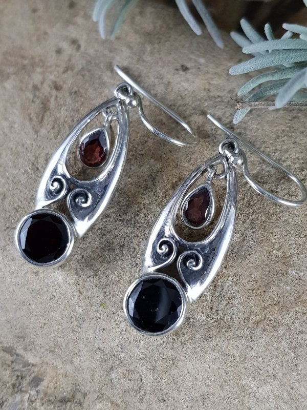 Ohrringe 925Er Silber Mit Granat von EdlesGeschmeideWelt