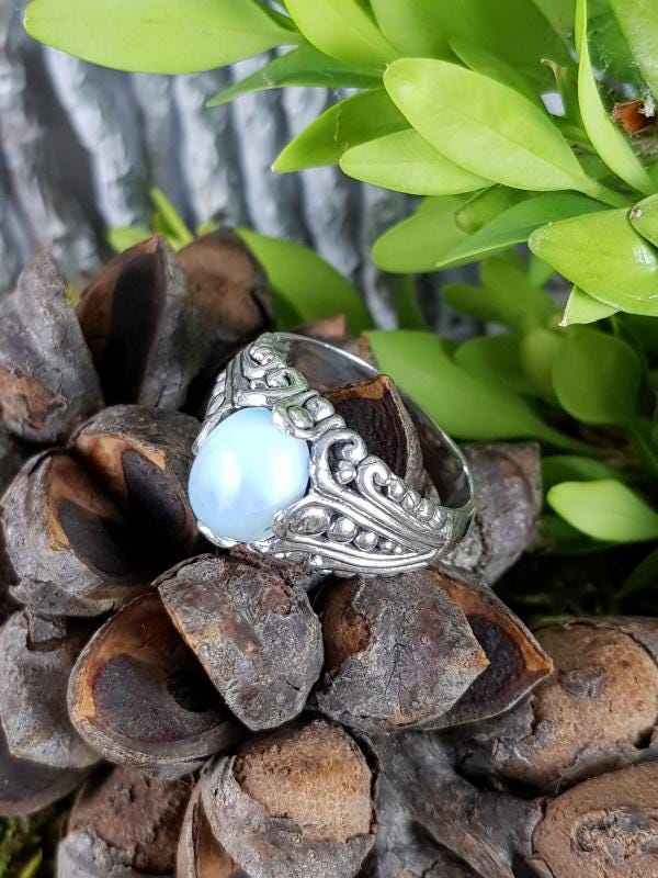 Opulenter Ring 925Er Silber Mit Larimar von EdlesGeschmeideWelt
