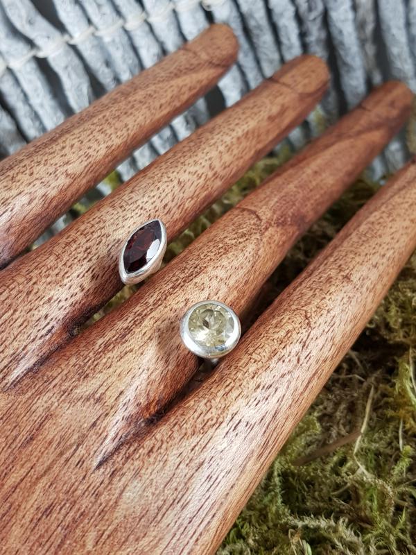 Ring 925Er Silber Mit Citrin Und Granat von EdlesGeschmeideWelt