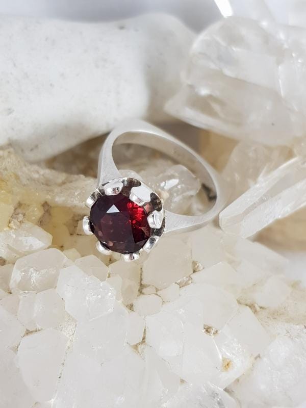 Ring 925Er Silber Mit Granat | Almandin von EdlesGeschmeideWelt
