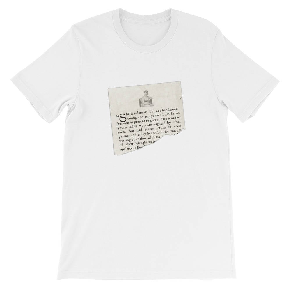 Jane Austen Stolz Und Vorurteil Sie Ist Erträglich Zitat Shirt Kurzarm Unisex T-Shirt von EdoWear