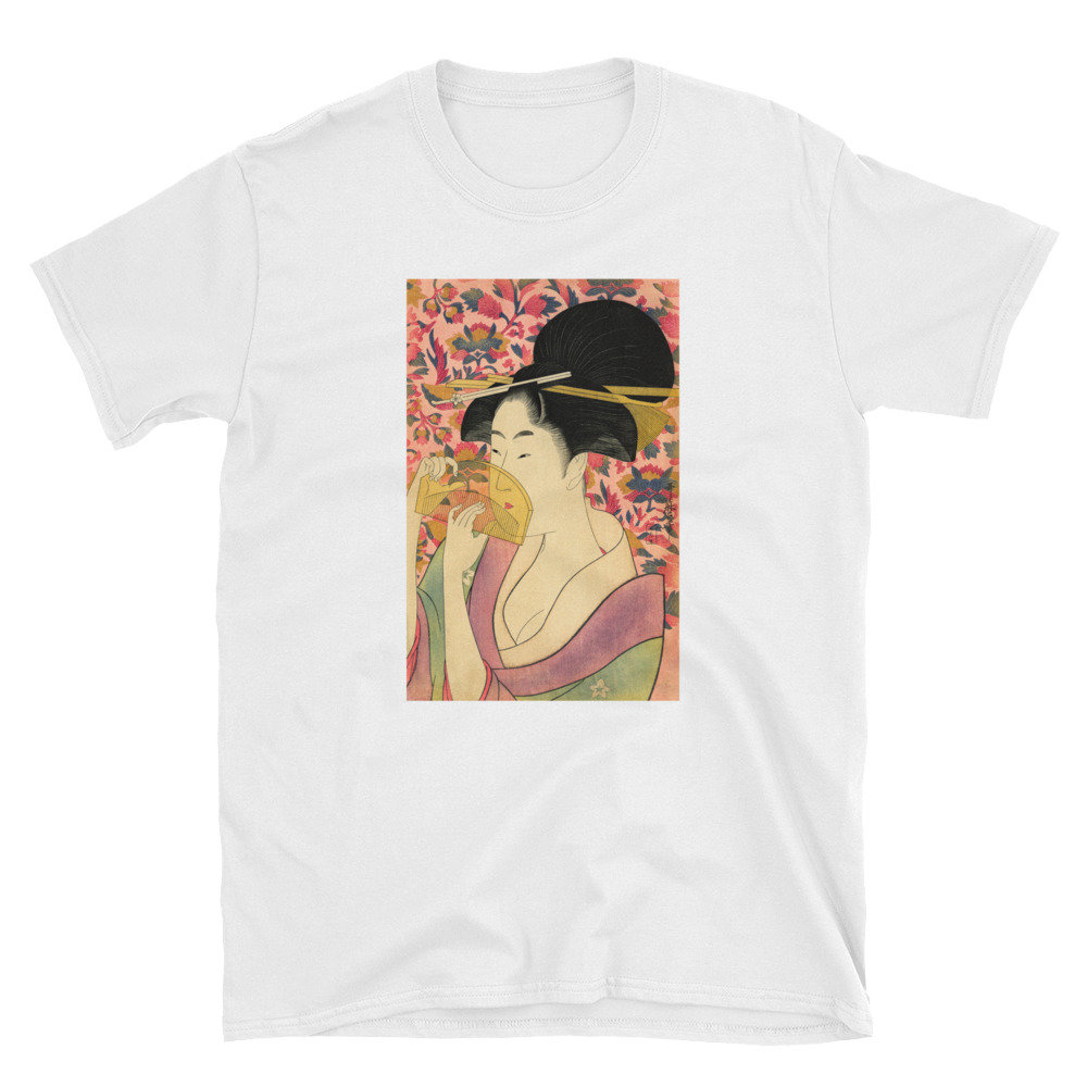 Utamaro Ukiyoe Japanese Art Bijin Mit Comb Short-Sleeve Unisex T-Shirt von EdoWear