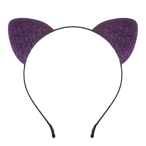 Edoneery Halloween Katzenohren Stirnband für Frauen, pelziger Leopard Gepolstertes Katzenohr-Haarband, Kostüm-Haarschmuck für Erwachsene, Cosplay, Kostümpartys von Edoneery