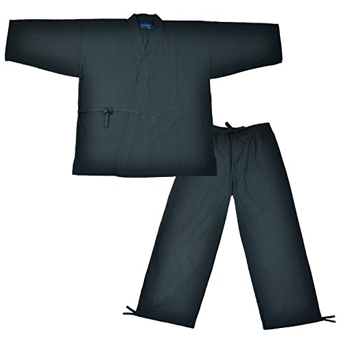 Edoten Herren Japan Kimono Baumwolle 100% Samue - Blau - Groß von Edoten