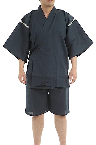 Edoten Japanischer Kimono Jinbei Gr. L, nevy von Edoten