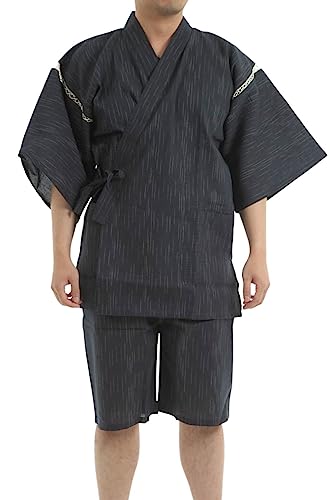 Edoten Japanischer Kimono Jinbei Gr. L, schwarz von Edoten