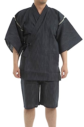 Edoten Japanischer Kimono Jinbei Gr. M, schwarz von Edoten