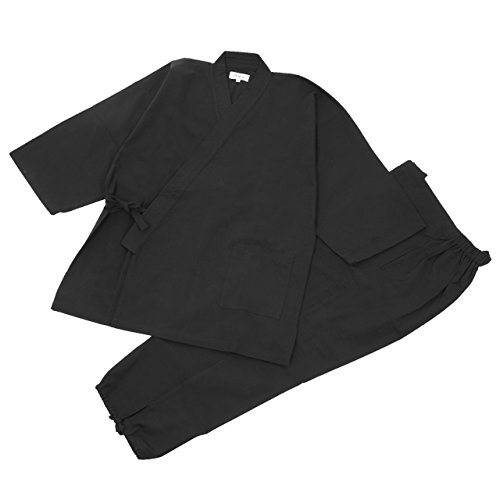 Edoten Men's Made in Japan Kimono Tumugi Samue BK XXL von Edoten