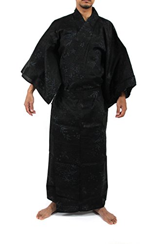 Edoten Mens Yukata with Obi Belt,(SizeL,Turtle Black) von Edoten