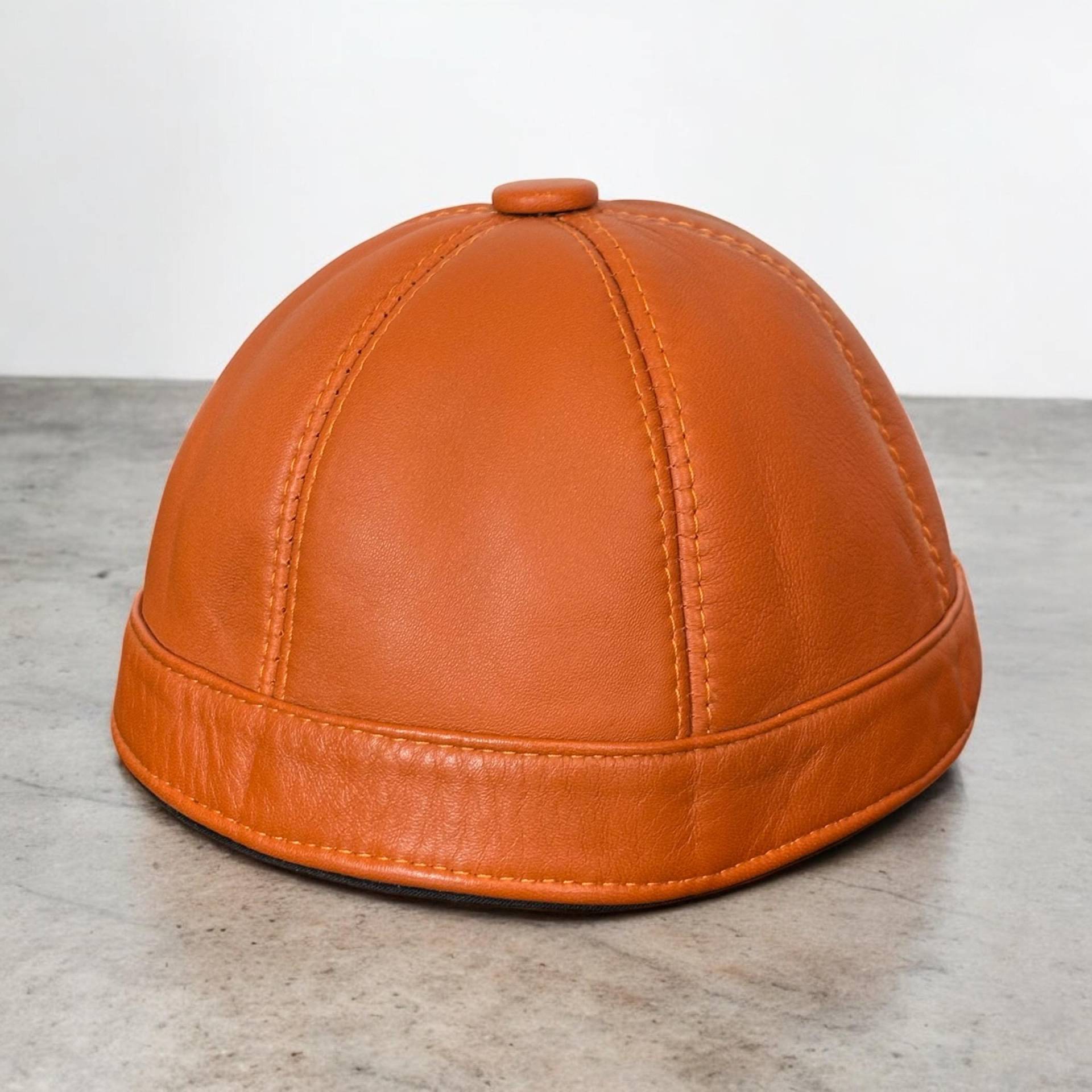 Echte Leder Docker Mütze, Seemannsmütze, Schaffell, Unisex Mütze, Skull Cap, Verstellbare Kappe, Dockerkappe, Hut, Beanie, Schädelkappe S/M von EdsHandwerk