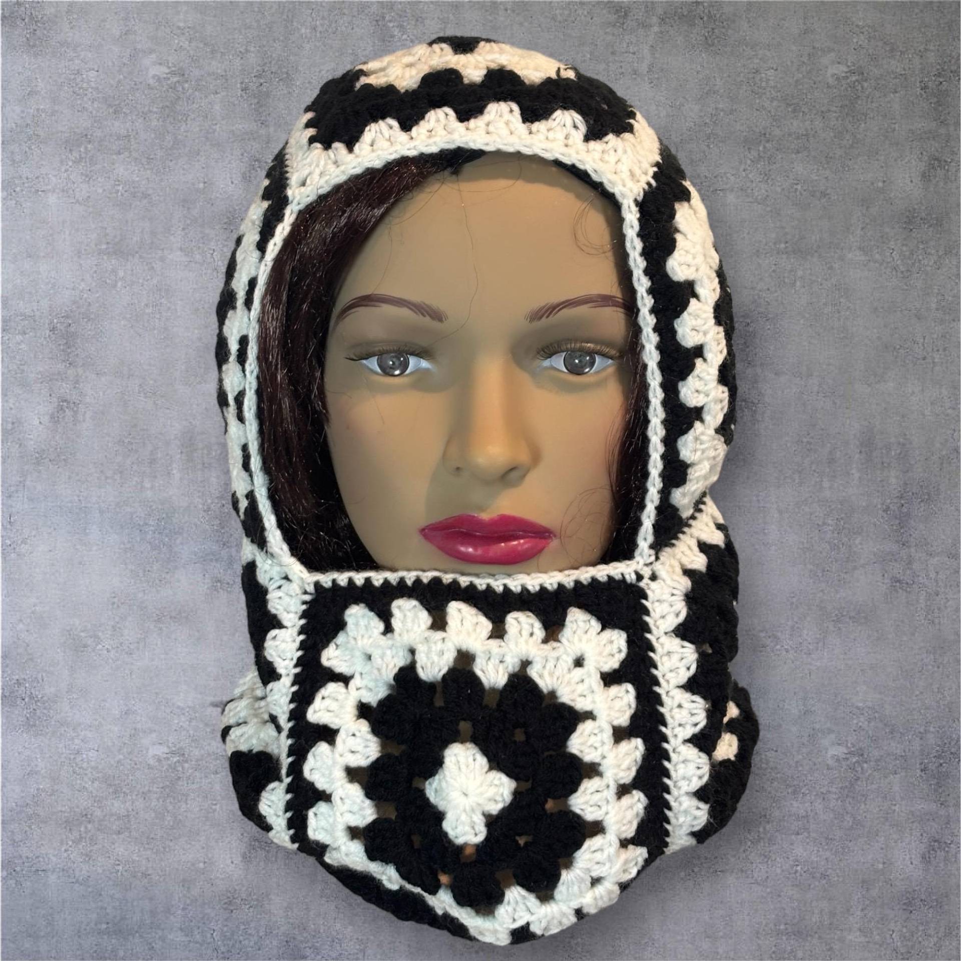 Gehäkelte Balaclava, Oma Quadrat Handgestrickte Wintermütze, Boho Balaclava, Pastell Beanie, Gehäkelte Ski-Gesichtsmaske, Schneemaske von EdsHandwerk