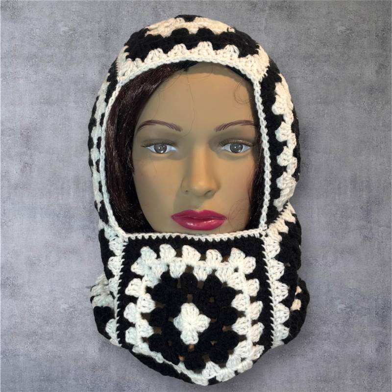 Gehäkelte Balaclava, Oma Quadrat Handgestrickte Wintermütze, Boho Balaclava, Pastell Beanie, Gehäkelte Ski-Gesichtsmaske, Schneemaske von EdsHandwerk