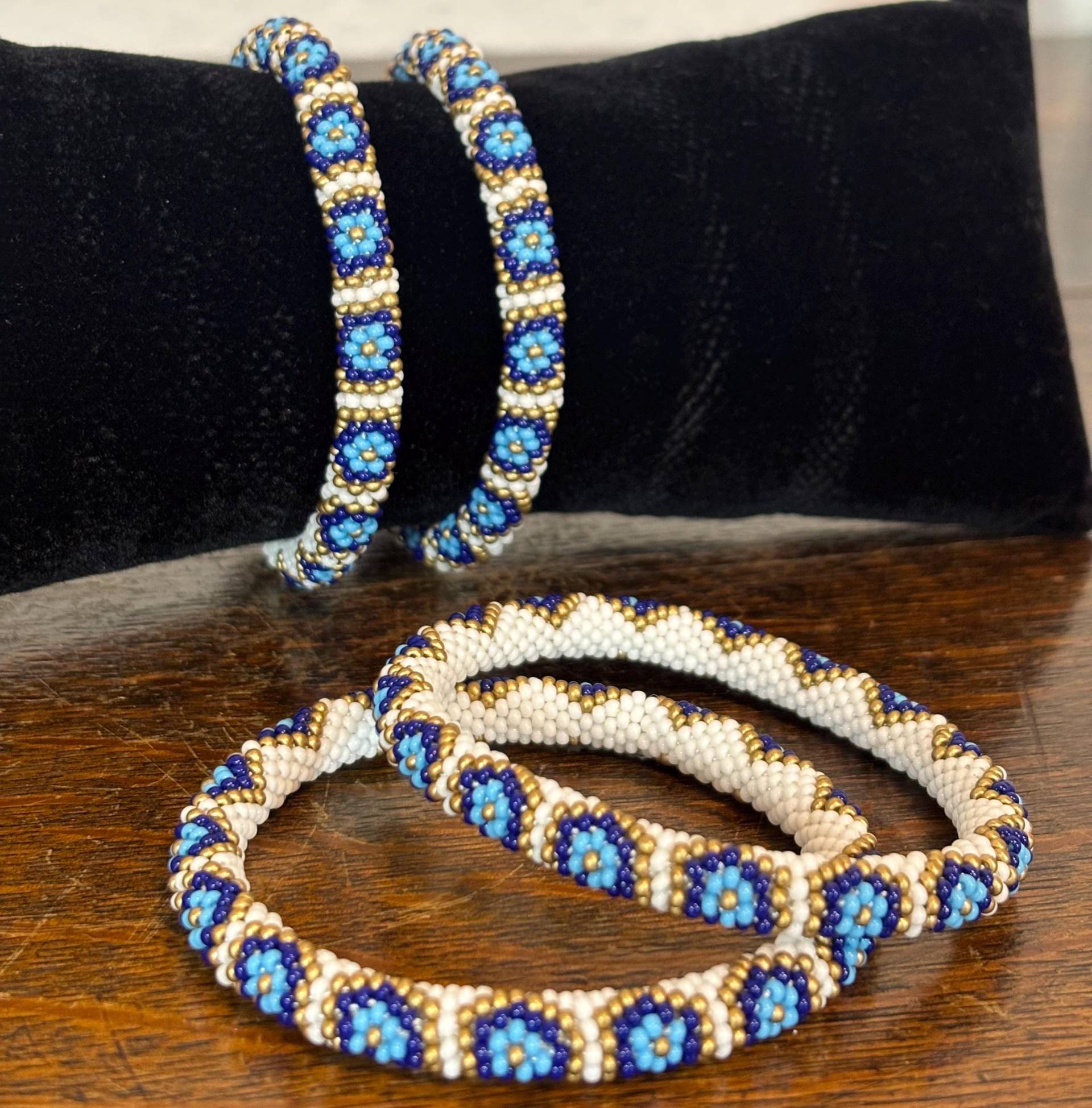 Handgemacht Miyuki Delica Perlen Armband, Glasperlen Armband, Perlenarmband, Gehäkelt Armband, Handarbeit Armband, Nazar Evil Eye von EdsHandwerk