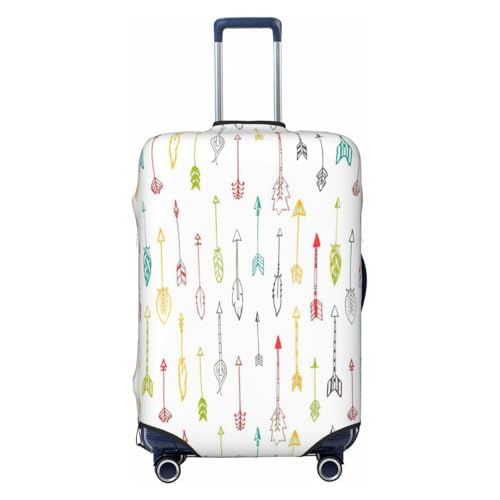 EdsfFehs Bunte handgezeichnete Kunst mit Boho-Stil Pfeil-Druck, Gepäckabdeckung, modischer Koffer-Schutz, waschbar, kratzfest, Schwarz , L von EdsfFehs