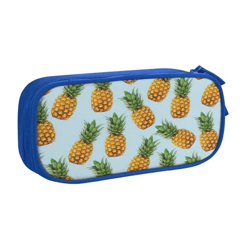 EdsfFehs Federmäppchen mit großem Fassungsvermögen, Ananas, bedruckt, doppellagig, mit Reißverschluss, mehrere Fächer, tragbar, blau, Einheitsgröße, Schulranzen-Set EdsfFehs Federmäppchen mit großem Fassungsvermögen, Ananas, bedruckt, doppellagig, mit Reißverschluss, mehrere Fächer, tragbar, blau, Einheitsgröße, Schulranzen-Set von EdsfFehs