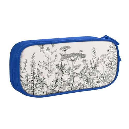 EdsfFehs Federmäppchen mit großem Fassungsvermögen, Blumenkräuter, botanischer Gravur, doppellagig, Reißverschluss, mehrere Fächer, tragbar, blau, Einheitsgröße, Schulranzen-Set EdsfFehs Federmäppchen mit großem Fassungsvermögen, Blumenkräuter, botanischer Gravur, doppellagig, Reißverschluss, mehrere Fächer, tragbar, blau, Einheitsgröße, Schulranzen-Set von EdsfFehs