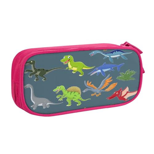 EdsfFehs Federmäppchen mit großem Fassungsvermögen, Cartoon-Dinosaurier-Bilder, doppellagig, Reißverschluss, mehrere Fächer, tragbar, rose, Einheitsgröße, Schulranzen-Set EdsfFehs Federmäppchen mit großem Fassungsvermögen, Cartoon-Dinosaurier-Bilder, doppellagig, Reißverschluss, mehrere Fächer, tragbar, rose, Einheitsgröße, Schulranzen-Set von EdsfFehs